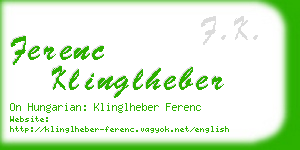 ferenc klinglheber business card